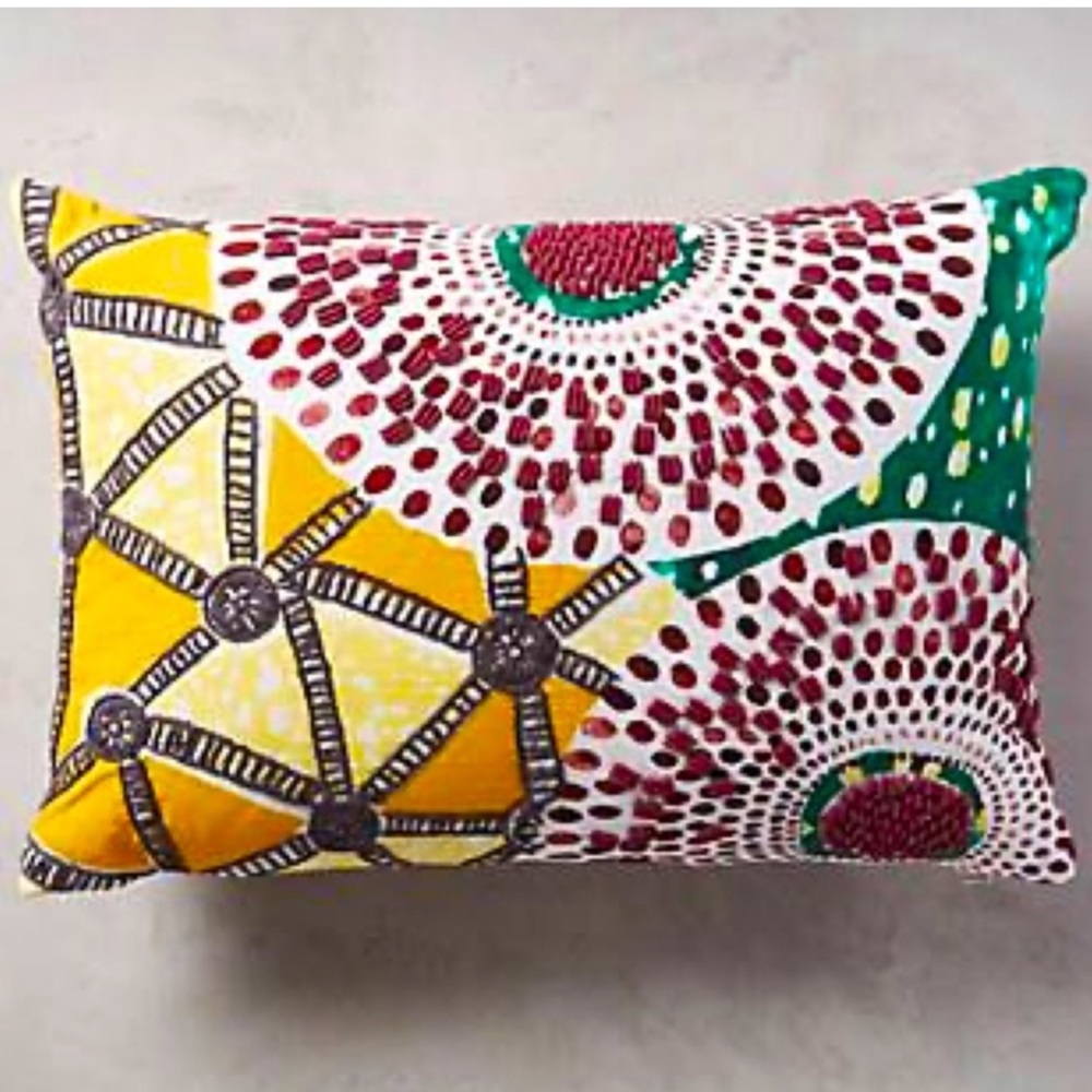 Anthropologie embroidered pillow cover